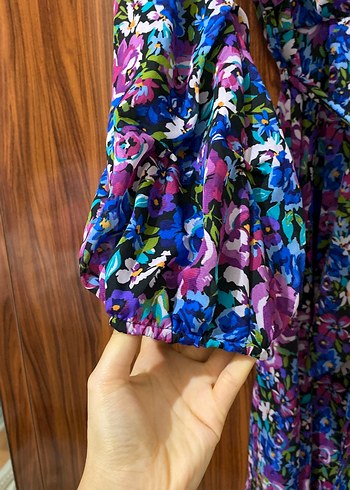 Çiçek Desenli Uzun Bohem Elbise - Görsel 3