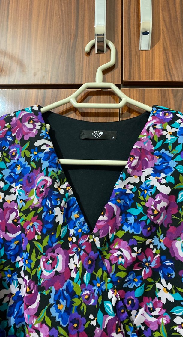 Çiçek Desenli Uzun Bohem Elbise - Görsel 2