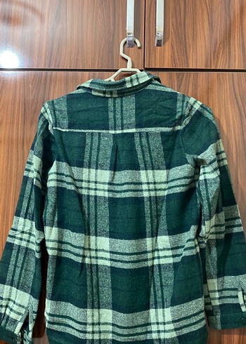 Düğmeli Yeşil Ekose Kadın Gömlek - Görsel 2