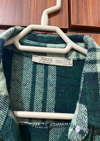 Düğmeli Yeşil Ekose Kadın Gömlek - Görsel 3