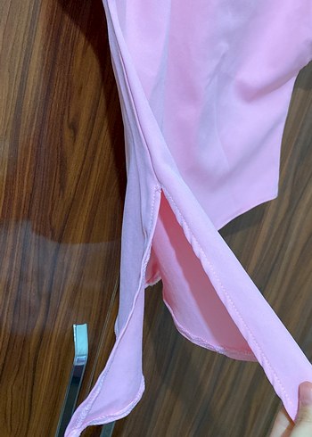 Pudra Renk Drapeli V Yakalı Kadın Bluz - Görsel 2