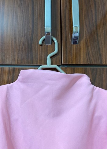 Pudra Renk Drapeli V Yakalı Kadın Bluz - Görsel 5