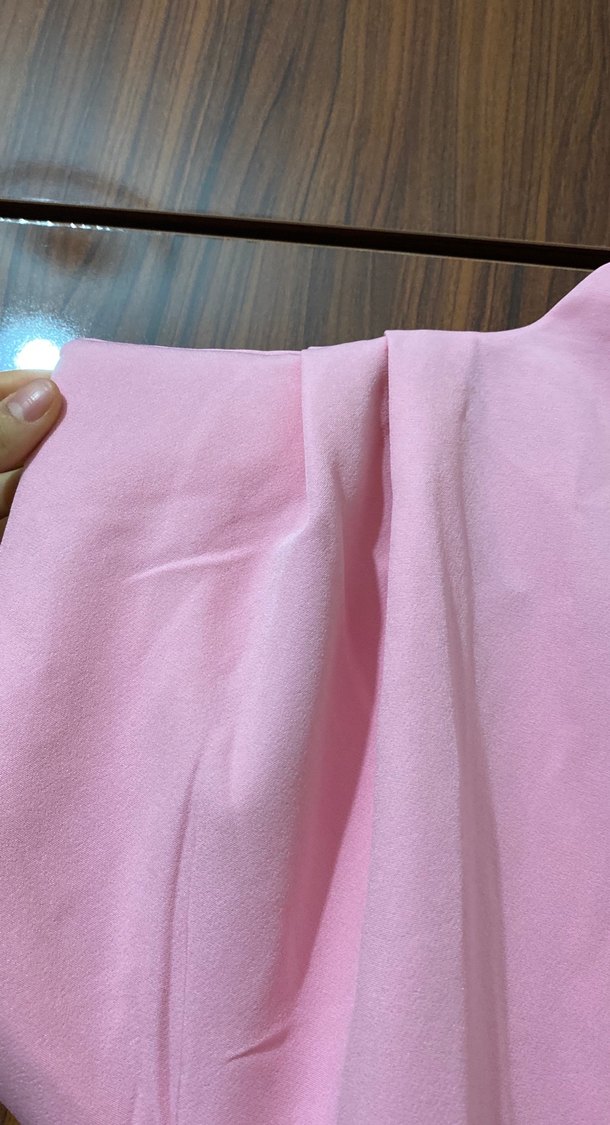 Pudra Renk Drapeli V Yakalı Kadın Bluz - Görsel 3