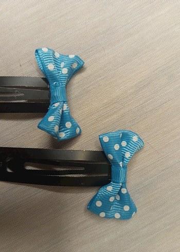 Mor, eflatun, turkuaz,açık mavi Puantiyeli Fiyonk Saç Tokası - Görsel 5