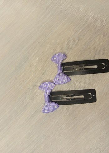 Mor, eflatun, turkuaz,açık mavi Puantiyeli Fiyonk Saç Tokası - Görsel 2