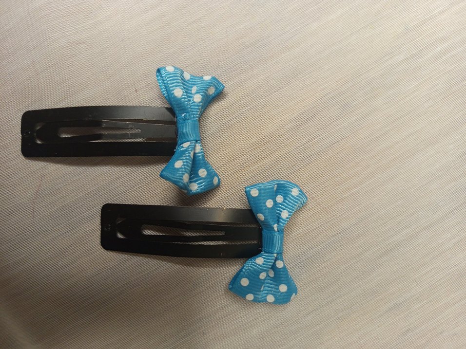 Mor, eflatun, turkuaz,açık mavi Puantiyeli Fiyonk Saç Tokası - Görsel 5