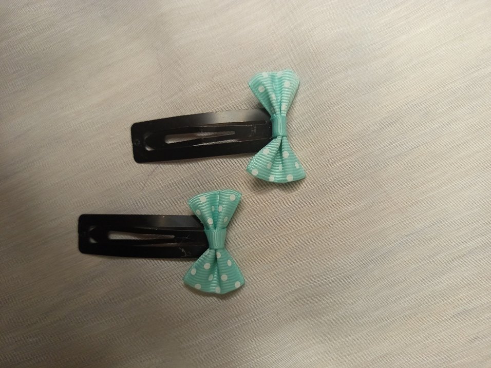 Mor, eflatun, turkuaz,açık mavi Puantiyeli Fiyonk Saç Tokası - Görsel 4