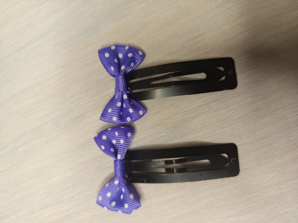 Mor, eflatun, turkuaz,açık mavi Puantiyeli Fiyonk Saç Tokası - Görsel 3