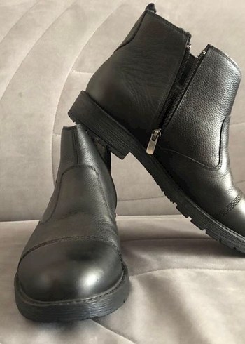 Siyah Fermuarlı Erkek Deri Bot - Görsel 6