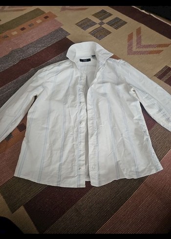 Erkek Beyaz Keten Kısa Kollu Gömlek - Görsel 3