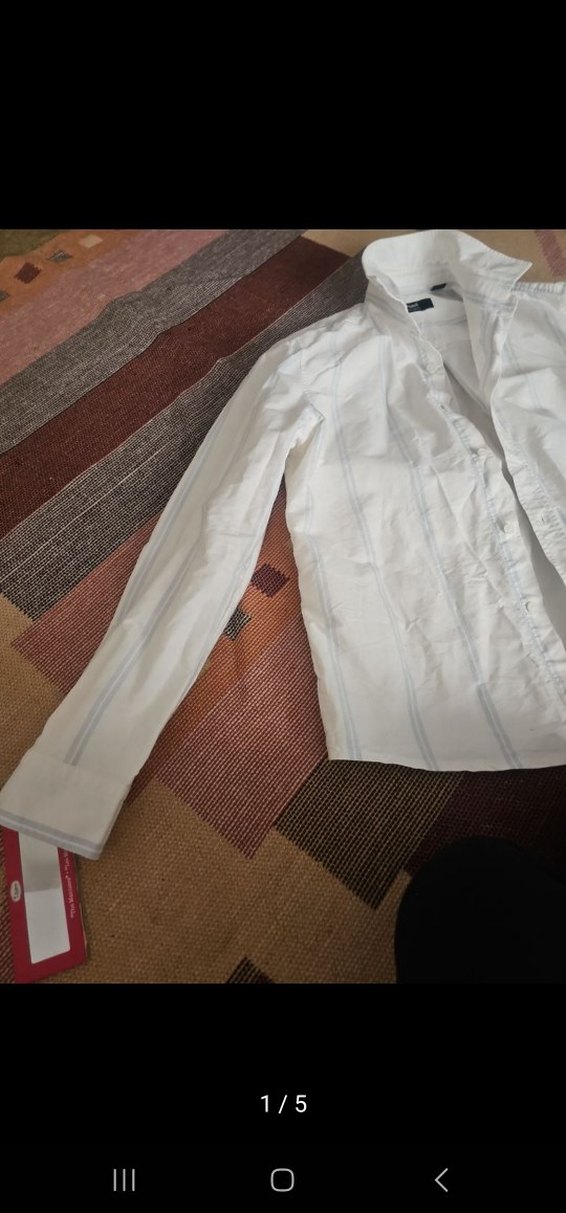 Erkek Beyaz Keten Kısa Kollu Gömlek - Görsel 5