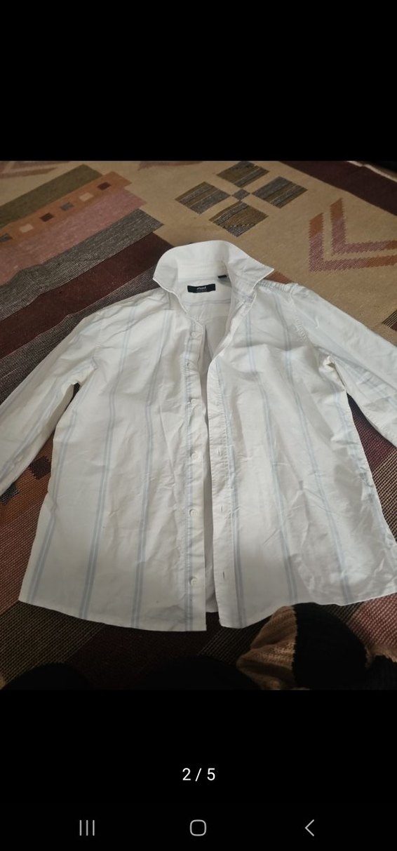 Erkek Beyaz Keten Kısa Kollu Gömlek - Görsel 4