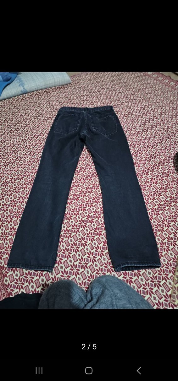 Gri Bol Kesim erkek Denim Pantolon - Görsel 5