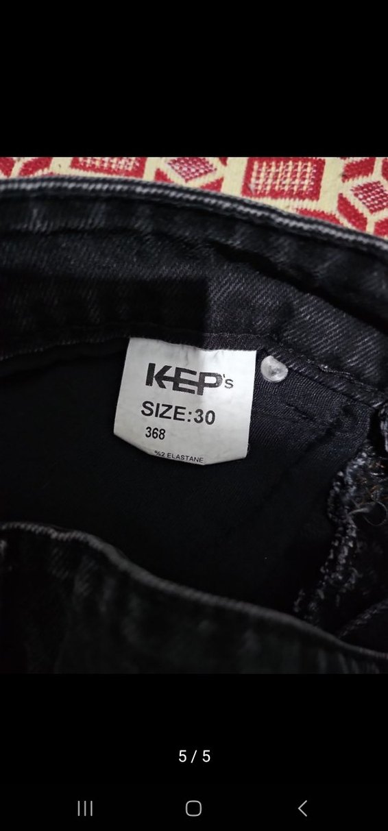 Gri Bol Kesim erkek Denim Pantolon - Görsel 3