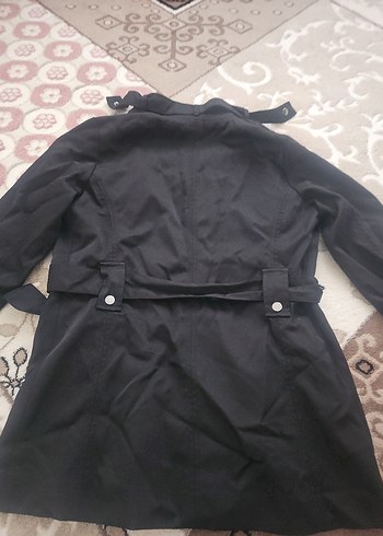 Siyah Kemerli Kadın Midi Ceket - Görsel 3