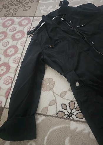 Siyah Kemerli Kadın Midi Ceket - Görsel 2