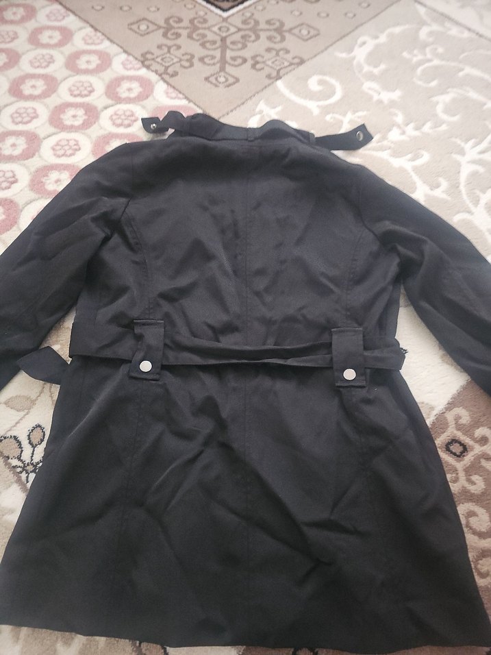 Siyah Kemerli Kadın Midi Ceket - Görsel 3