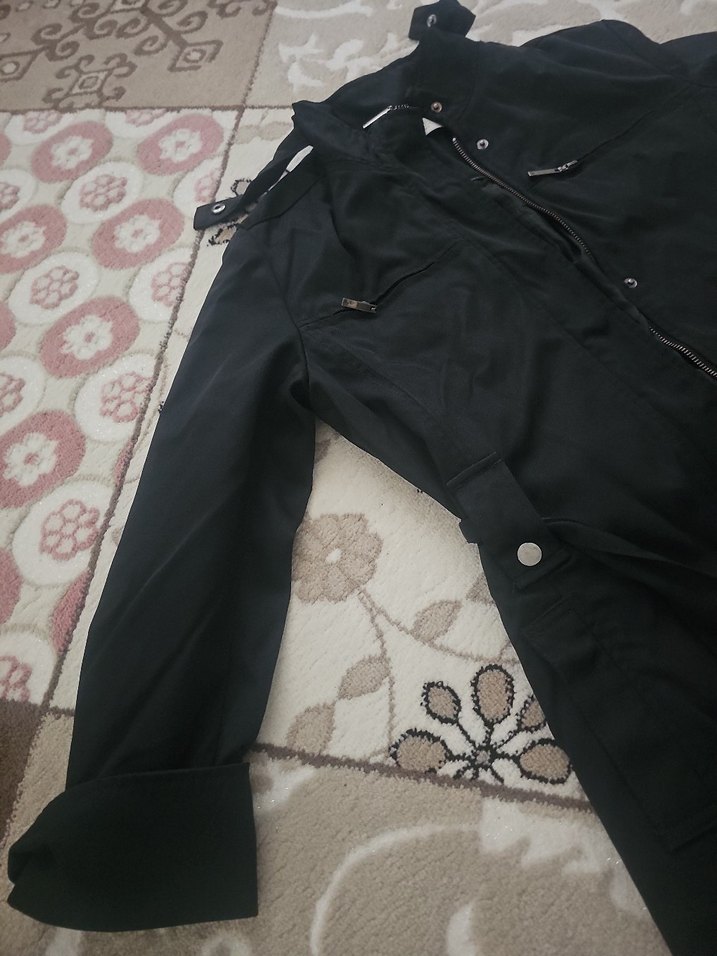 Siyah Kemerli Kadın Midi Ceket - Görsel 2