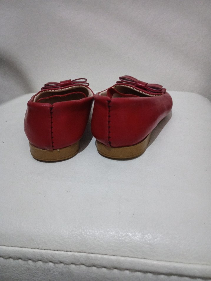 Kız Çocuk Kırmızı Tokalı Babet Ayakkabı - Görsel 3