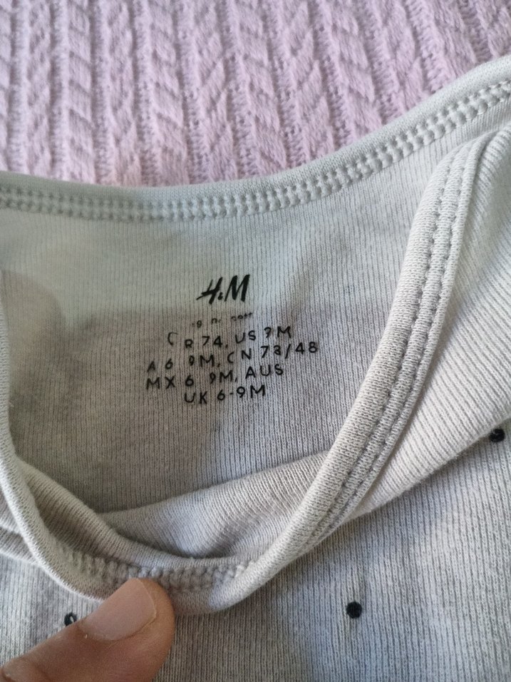 Gri Krem Örgü Bebek Body - Görsel 3