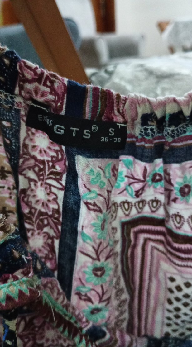 Desenli Zincir Detaylı Bohem Kadın Bluz - Görsel 3