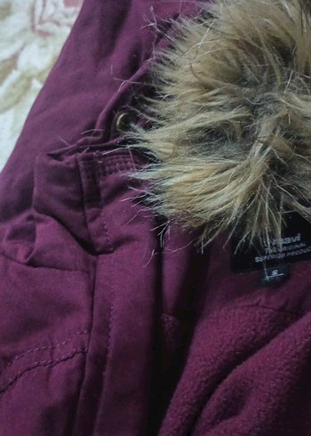 Bordo Kadın Kürklü Kışlık Mont - Görsel 3