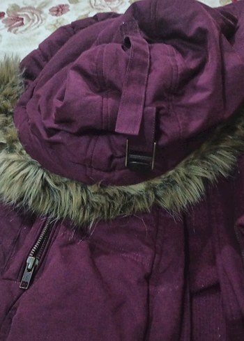 Bordo Kadın Kürklü Kışlık Mont - Görsel 5