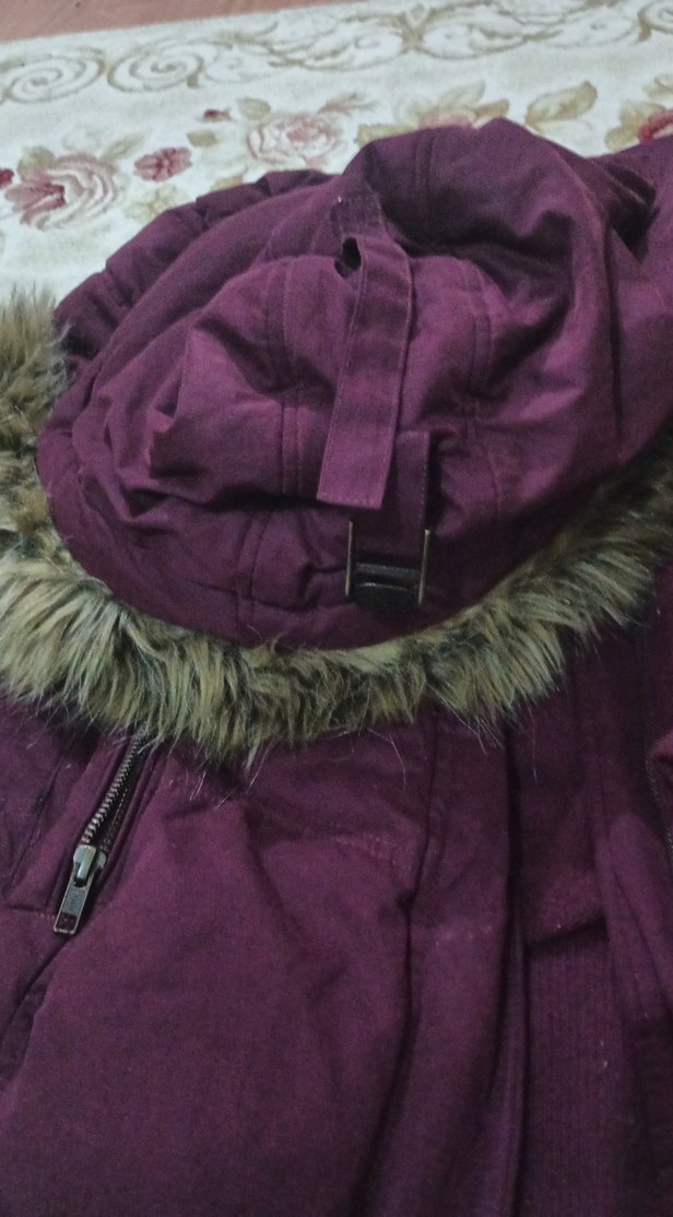 Bordo Kadın Kürklü Kışlık Mont - Görsel 5