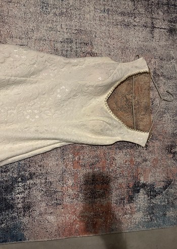 Dantel Detaylı Beyaz Uzun V Yaka Gelinlik - Görsel 2