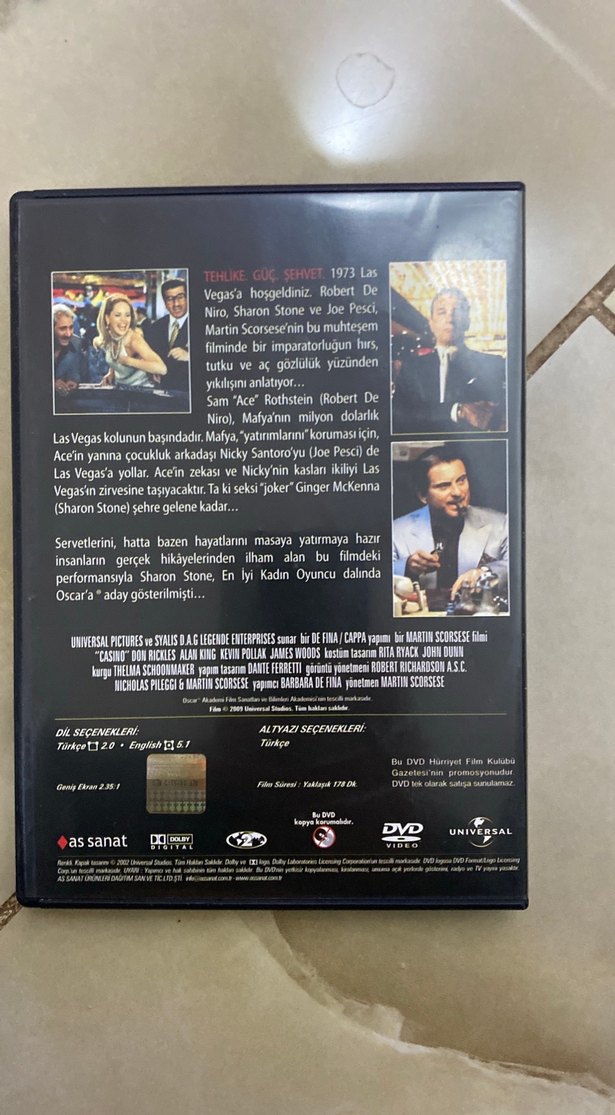 Casino DVD - Robert De Niro, Sharon Stone, Joe Pesci - Görsel 2
