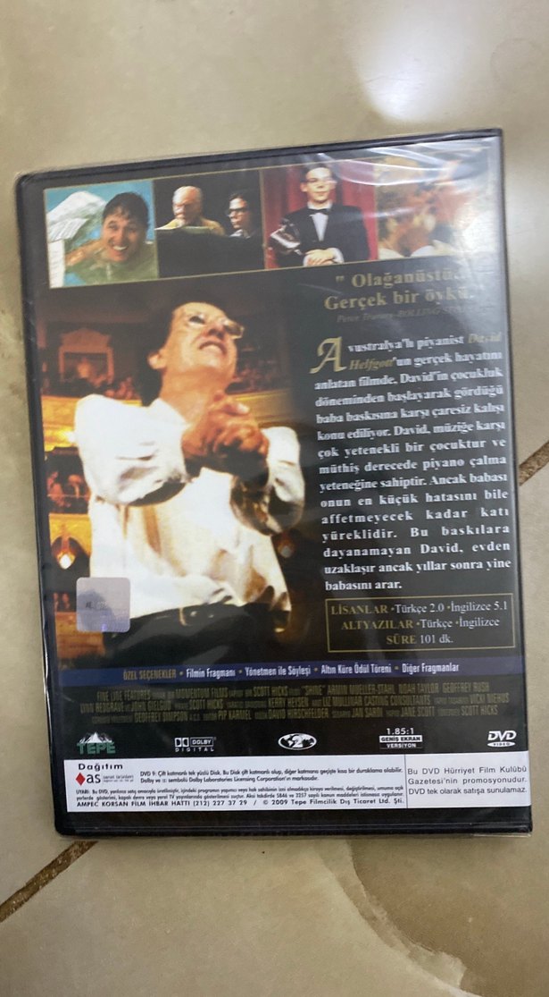 Shine DVD - En İyi Erkek Oyuncu Ödüllü Film - Görsel 2