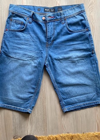 Mavi Denim Kemerli Erkek Şort - Görsel 2