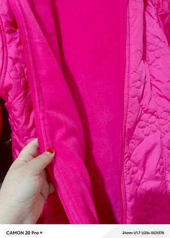 Kızlar için Fermuarlı Pembe Street Wear Mont - Görsel 3