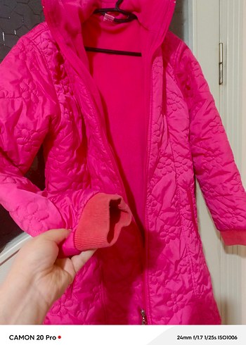 Kızlar için Fermuarlı Pembe Street Wear Mont - Görsel 5
