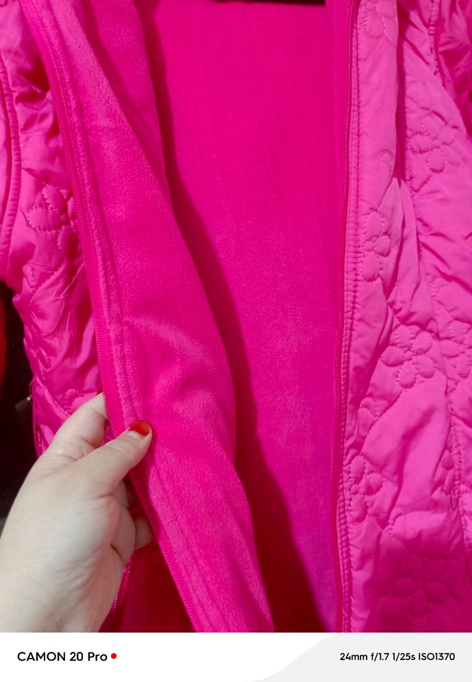 Kızlar için Fermuarlı Pembe Street Wear Mont - Görsel 3