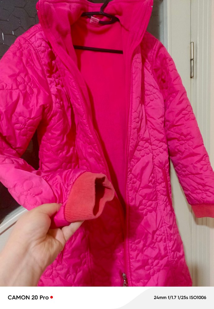 Kızlar için Fermuarlı Pembe Street Wear Mont - Görsel 5