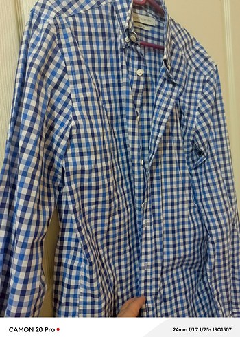 Mavi Kareli Erkek Pamuk Gömlek - Görsel 3