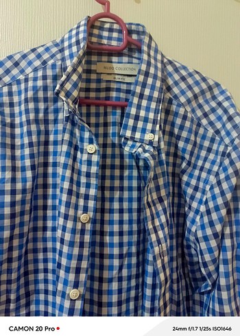 Mavi Kareli Erkek Pamuk Gömlek - Görsel 2