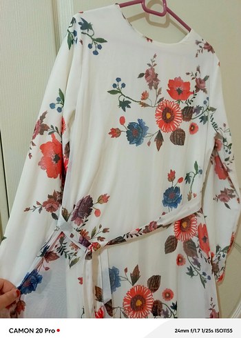 Çiçek Desenli Uzun Bohem Elbise - Görsel 2