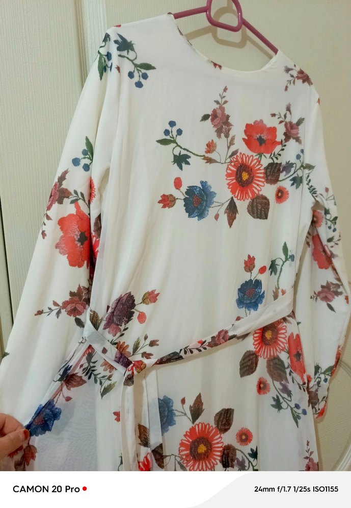 Çiçek Desenli Uzun Bohem Elbise - Görsel 2