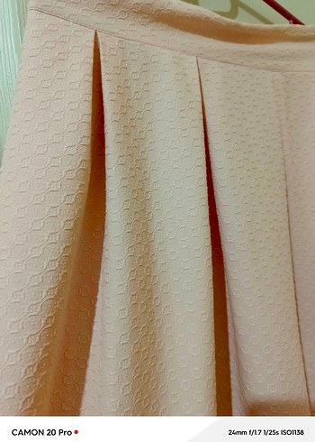 Pembe Pilili Midi Uzun Etek - Görsel 2