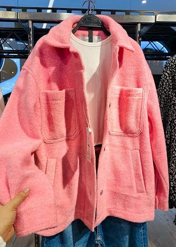Bershka Pembe Düğmeli Kadın Ceket - Görsel 2