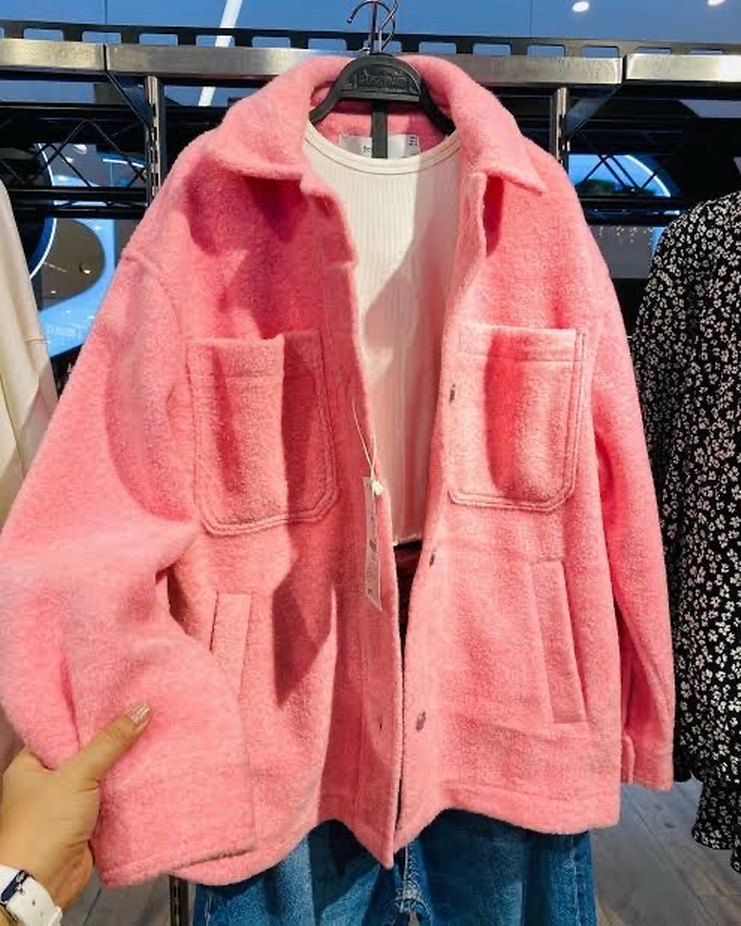Bershka Pembe Düğmeli Kadın Ceket - Görsel 2