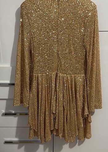 Gira Official Gold Payetli Mini Elbise - Görsel 2