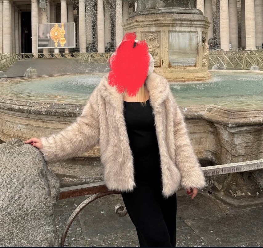 LC Waikiki Bej Kadın Kürk Kaban - Görsel 2