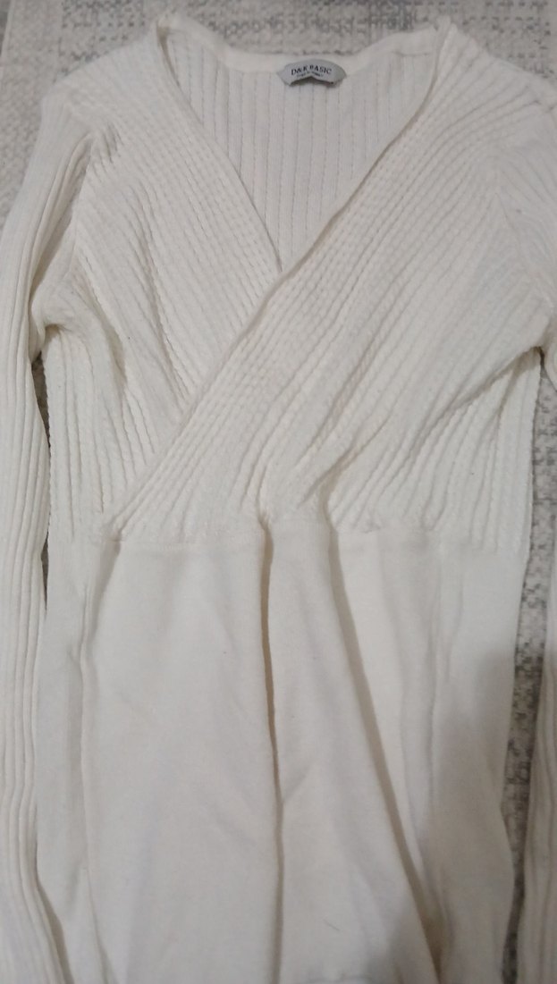 Beyaz uzun kollu dar - Görsel 2