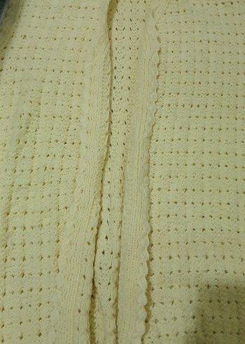 sarı renk el örgüsü kısa kollu yelek anneanne işi - Görsel 2