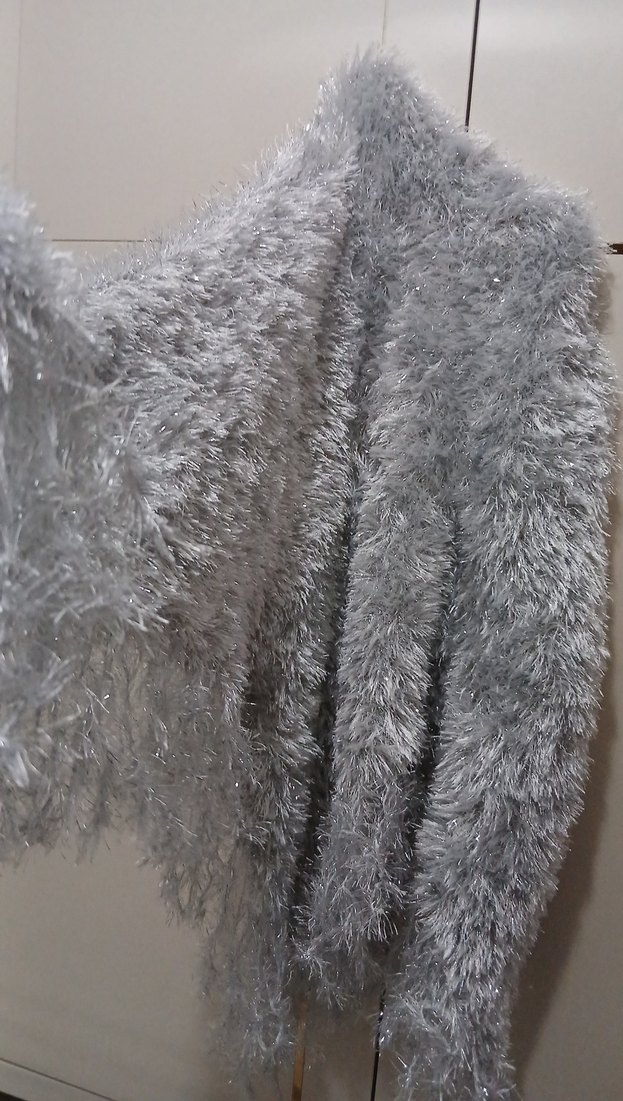 gri parlak şal - Görsel 2