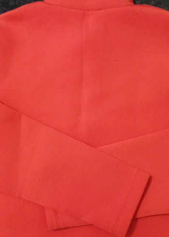 Kırmızı Fermuarlı Yüksek Yakalı Sweatshirt - Görsel 3