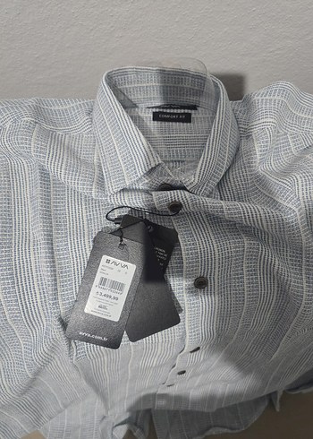 Gri Uzun Kollu Keten Erkek Gömlek - Görsel 2